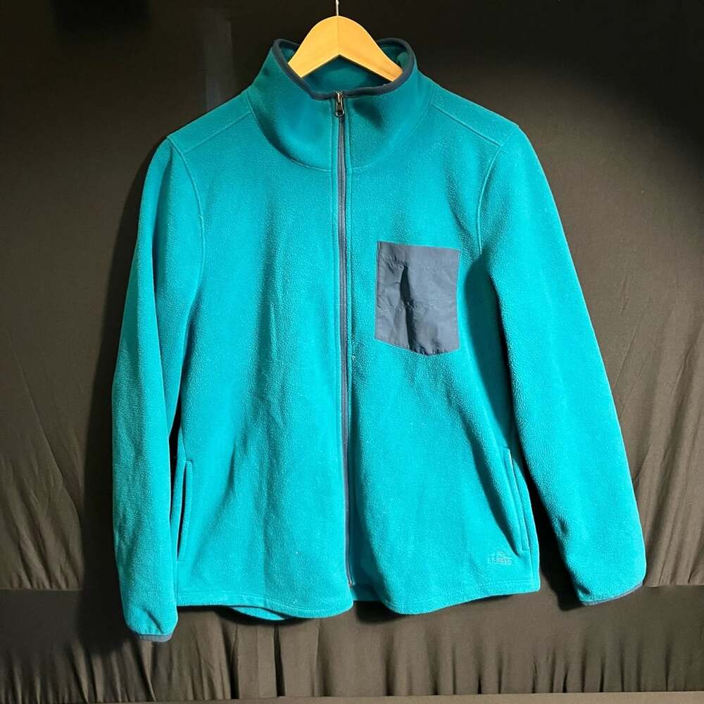 L.L.Bean Full Zip Fleece Jacket L Reg Teal
